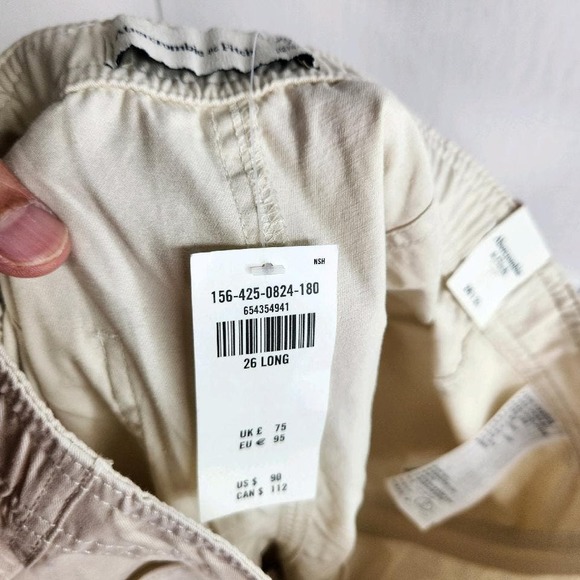 Abercrombie & Fitch Relaxed Cargo‎ Pant Women's Size 26 Long NEW - Picture 8 of 13